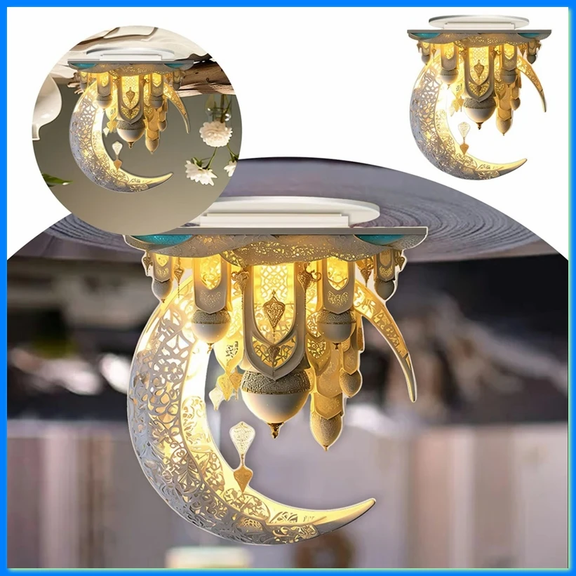 Charm Home Decor Moon Holiday Tabletop Decoration Aggreko Wear Decorative Room Display 2d Acrylic Flat Decorations-A57M