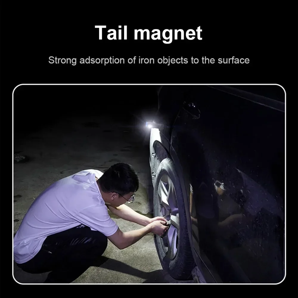 Mini EDC 3*Xpg LED  Professional Lighting Powerful Torch Type-C Rechargeable Side Camping Light ABS LED Flashlight