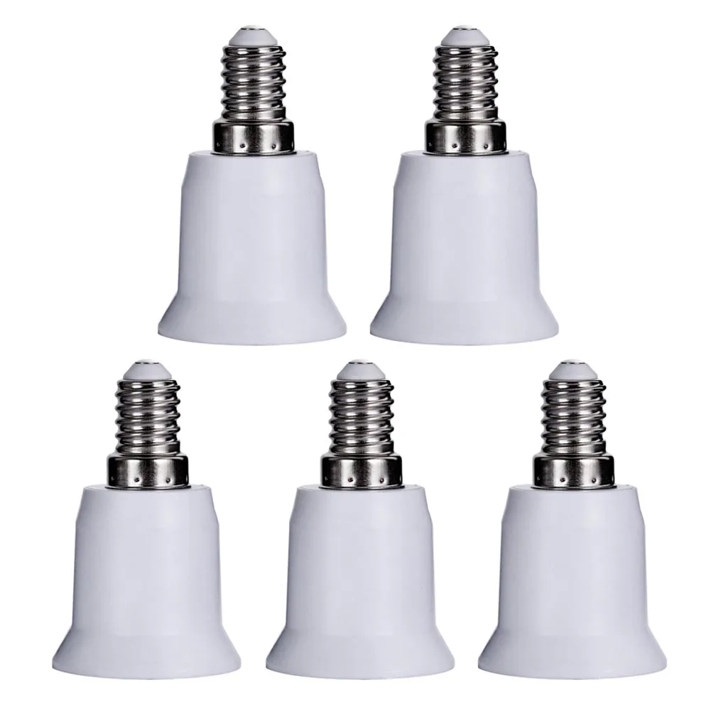5Pcs E14 to E27 Base Screw Light Lamp Bulb Holder Adapter Lamp Holder Adaptor for Household Bulb Lamp Switching