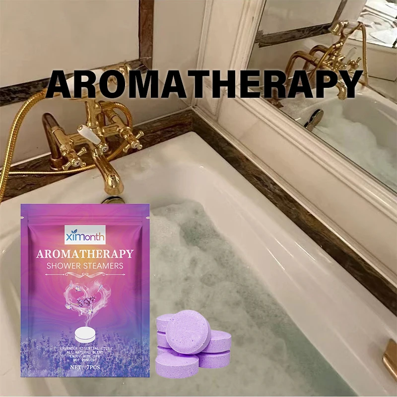 Lavender Bath Tablet Practical Easy to Dissolve Gently Clean Shower Steamer Aromatherapy Shower Tablet Female Rose Oil Tub soap