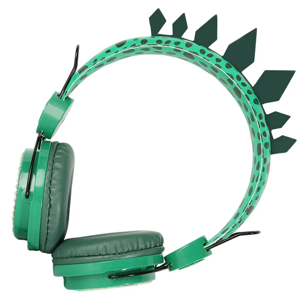

Over Ear Headphones Dinosaur Rhinestone Design Built-In Mic 85Db Volume Limit Soft Comfortable For School