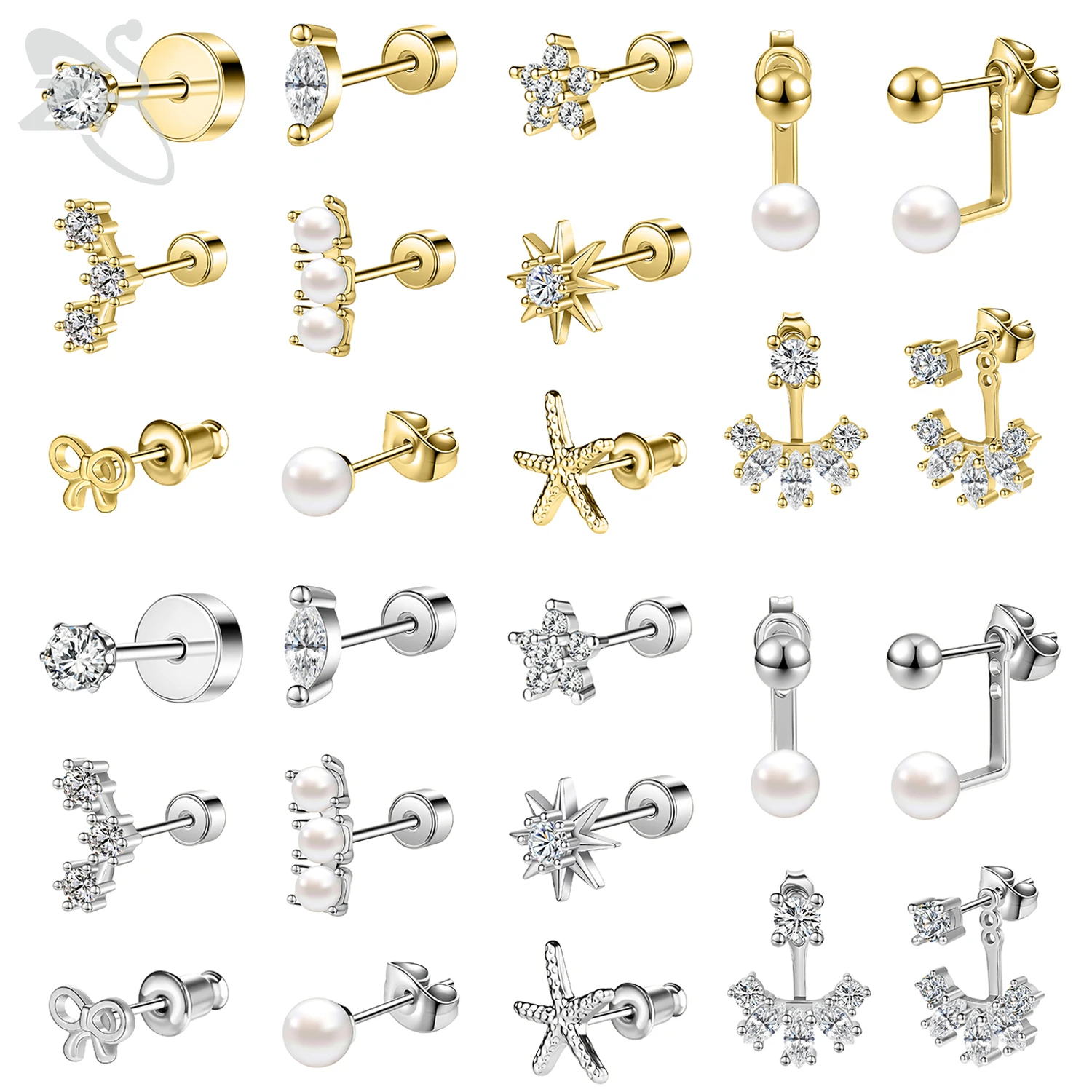 Zs 1 Pair Cz Crysta…