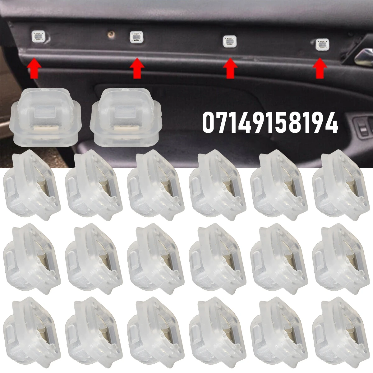 

20x Car Door Trim Panel Moulding Clips For BMW 3 Series E46 E90 E91 E92 E93 X5 E53 Auto Interior Fixing Fastener OE# 07149158194