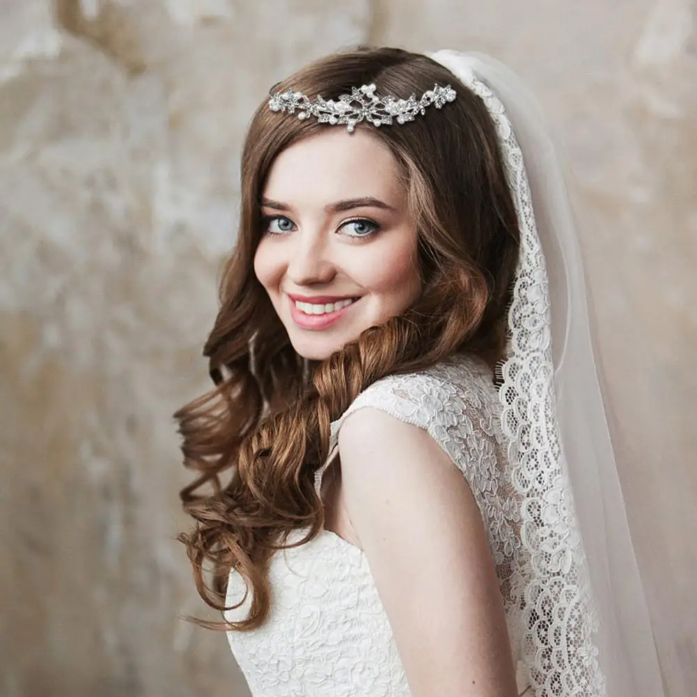 Trendy Silver Color  Rhinestone Crystal Tiaras And Crowns Headband For Women Birthday Pageant Wedding Prom Princess Crown