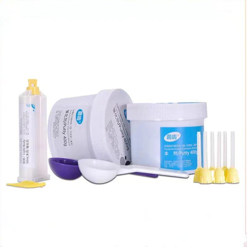 Dental Silicone Rubber Impression Materials Oral Impression Materials Light Body Glue Gun Heavy Body Mixing Head