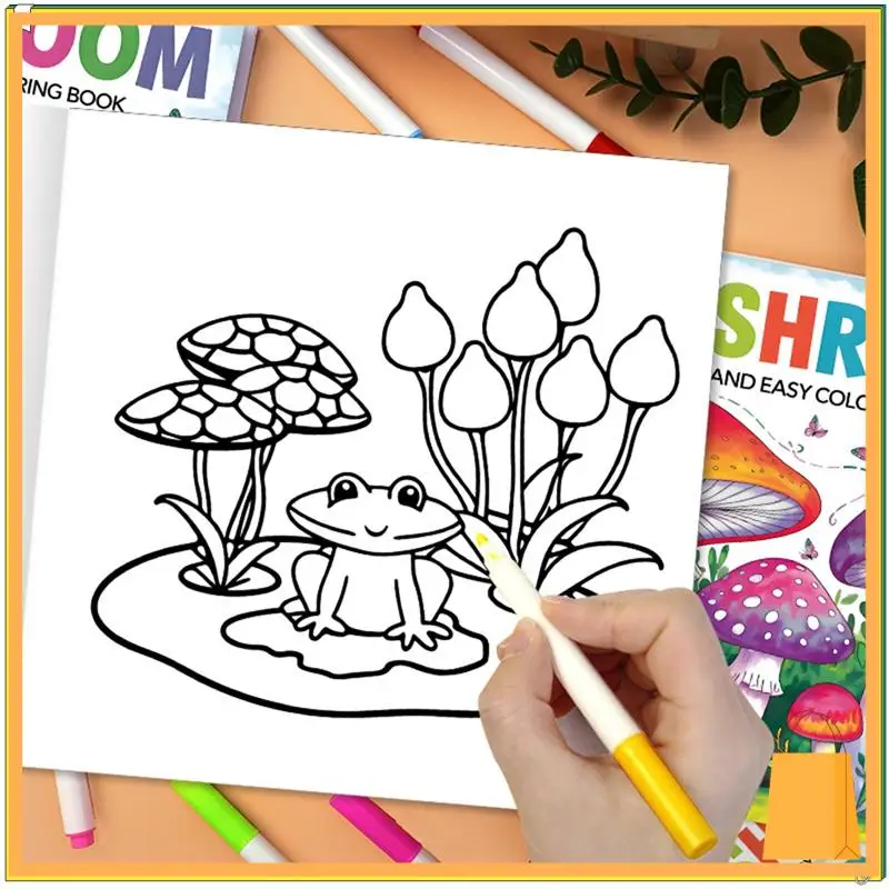 L52A-大人のためのキノコの塗り絵: リラックスしてクリエイティブな塗り絵イラストレーターアート