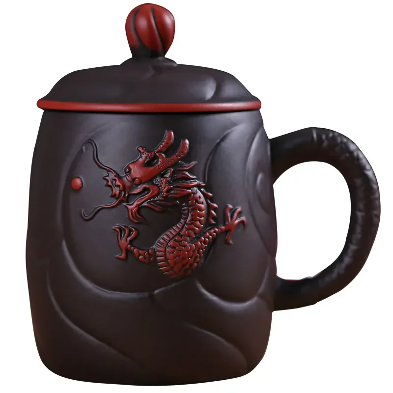 

Yixing Zisha Cup Chinese Teaset Filter with covered Home Tea Mugs Creative ceramic Office coffee Mug