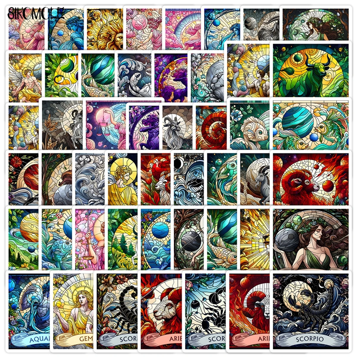 10/30/50PCS Twelve Zodiac Signs Tarot Cards Graffiti Stickers Aesthetic DIY Decoration Toys Travel Luggage Decal Sticker Pack