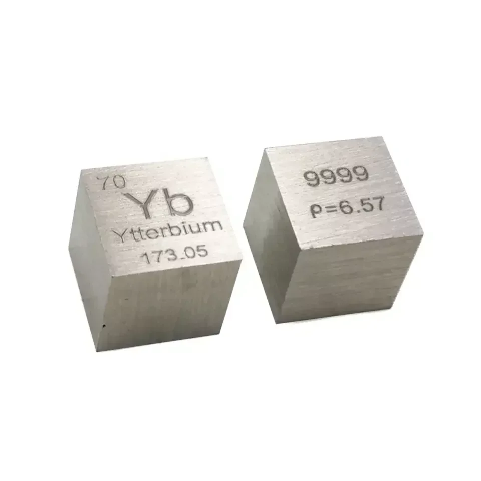 Rare Earth Ytterbium metal 99.99% Element Yb 10x10x10mm Density Cube pure in Periodic Element