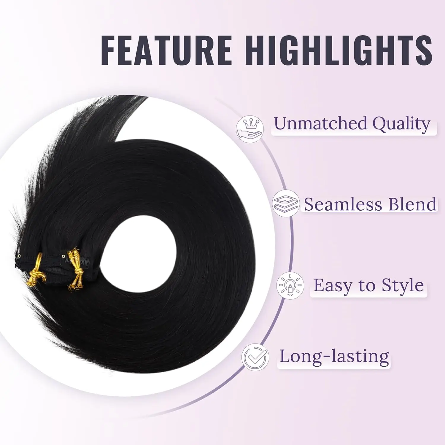 LaaVoo Clip in Real Hair Human Extensions 7 Pieces Brazilian Hair Remy Extensions 120G & 135G Full Head Clip in Hair 16-28inches