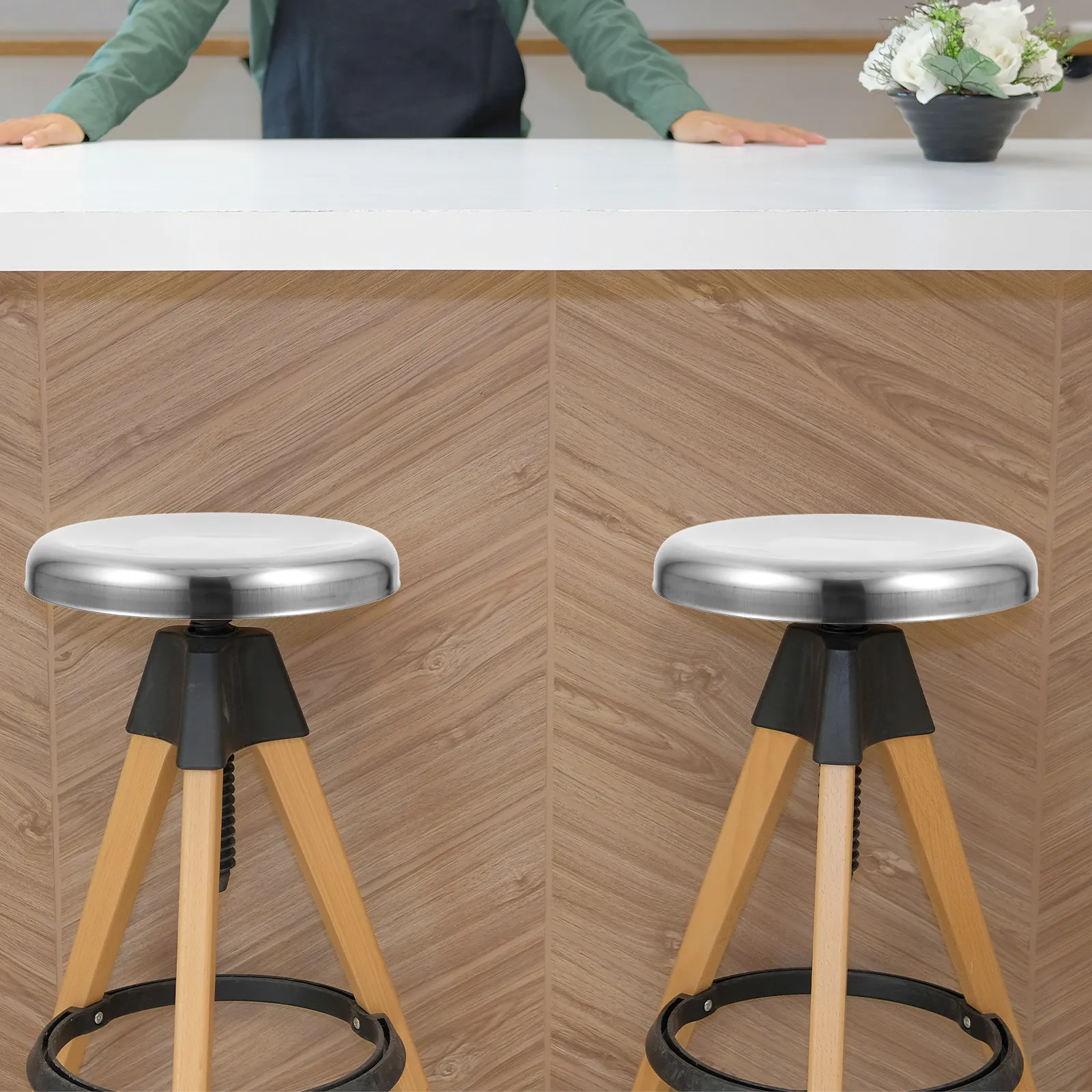 

1 шт. круглое сиденье из нержавеющей стали, сменная деталь для барного стула, кухонной, обеденной, садовой мебели, аксессуар