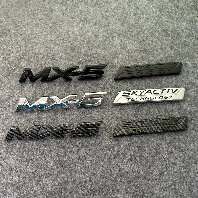 

Глянцевая черная эмблема из ABS-пластика для передней решетки Mazda MX5, буквы-наклейки для заднего багажника, логотип Mazda MX-5 Miata NC ND, аксессуары.