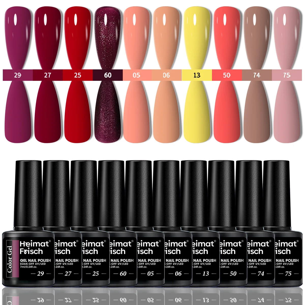 10 pièces de vernis à ongles gel de couleur unie pour une longue brillance de couleur pure, adapté à un usage domestique et en salon, gel semi-permanent à tremper.