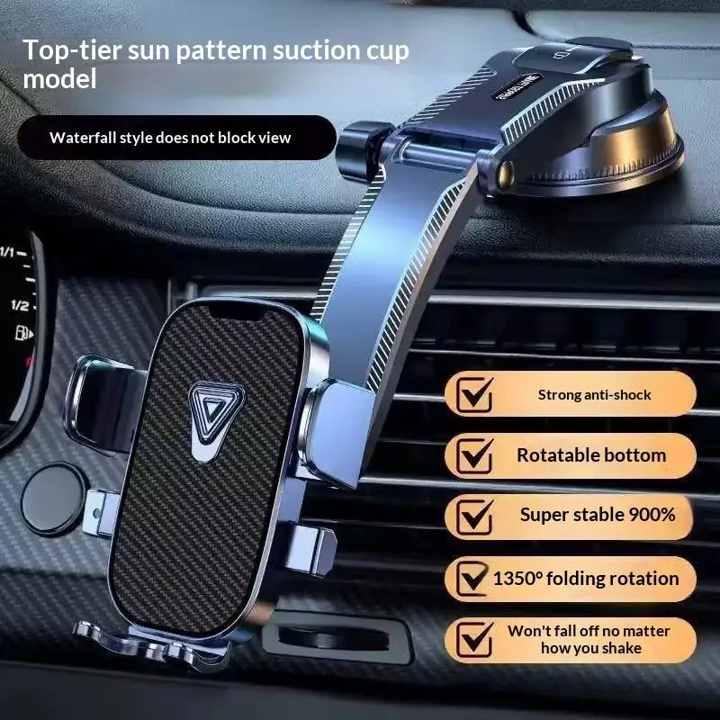 Car Phone Holder Suction Cup Dashboard Mount 360° Rotation Universal Adjustable Stand Fit for 4-7 Inch Smart Phones