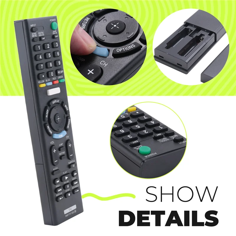 Superbe télécommande de télévision intelligente pour Sony Rmt-Tx102u pour Rmt-Tx100d Rmt-Tx101j Rmt-Tx101d Rmt-Tx100e Rmt-Tx101e Rmt-Tx200