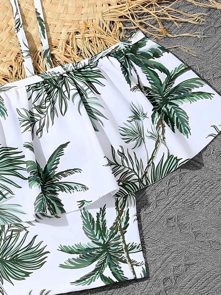 2026 Girls Swimsuit Print Two Piece High Waist Kids Swimwear Female Children\'s Bathers Bathing Swimming Swim Suit Beachwear