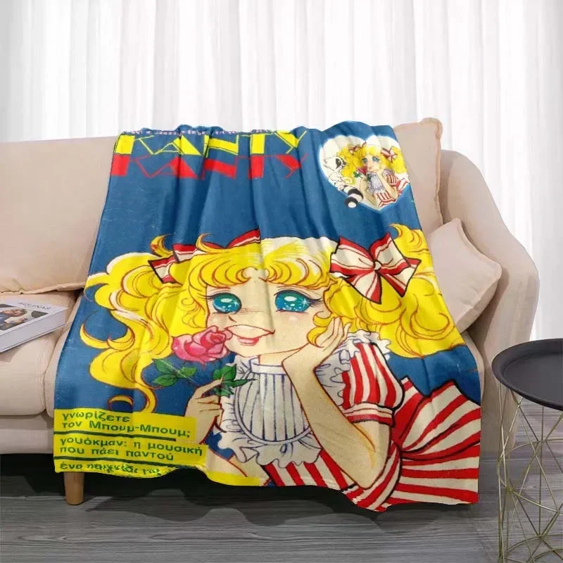 Candy Candy Anime Blanket Kawaii Japanese Anime Flannel Super Soft Warm Blanket Suitable for Home Four Seasons Bedroom Blanket