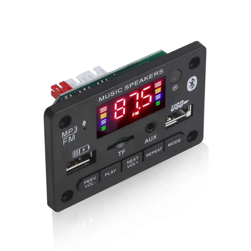 JX-810BT Bluetooth MP3 Decoding Board com tela colorida, gravação e chamada, 12V, 1Pc Lot