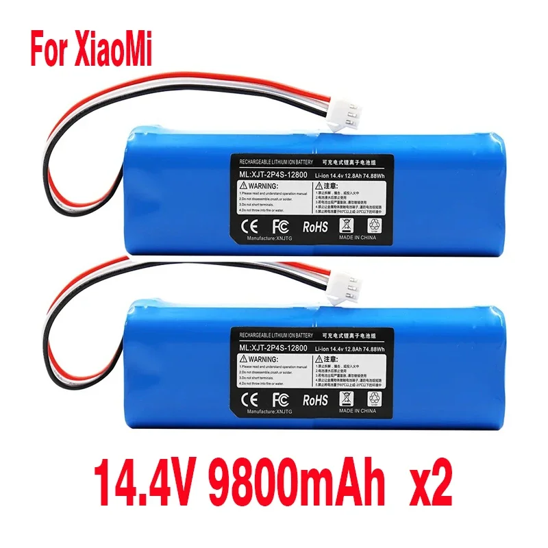 

for Xiaomi Viomi s9 Lydsto RlRoidmi Eve Plus robot vacuum cleaner battery，100% original 14.4V12800mAh rechargeable battery