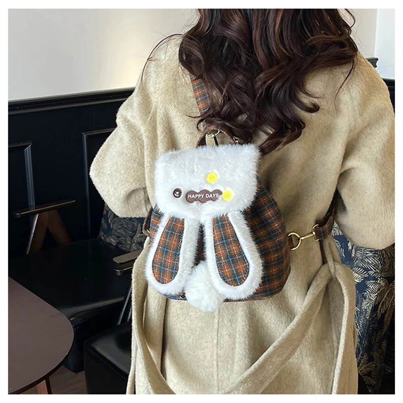 لطيف لينة أفخم أرنب على ظهره الحلو سروال قصير منقوشة الربط المرأة على ظهره مزاجه للتنقل الرباط على ظهره