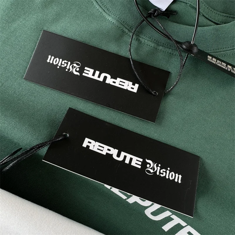 Puff Print REPUTE VISION T-shirt Men Women High Quality Basic Logo T Shirt Oversize Short Sleeve Tops Tee