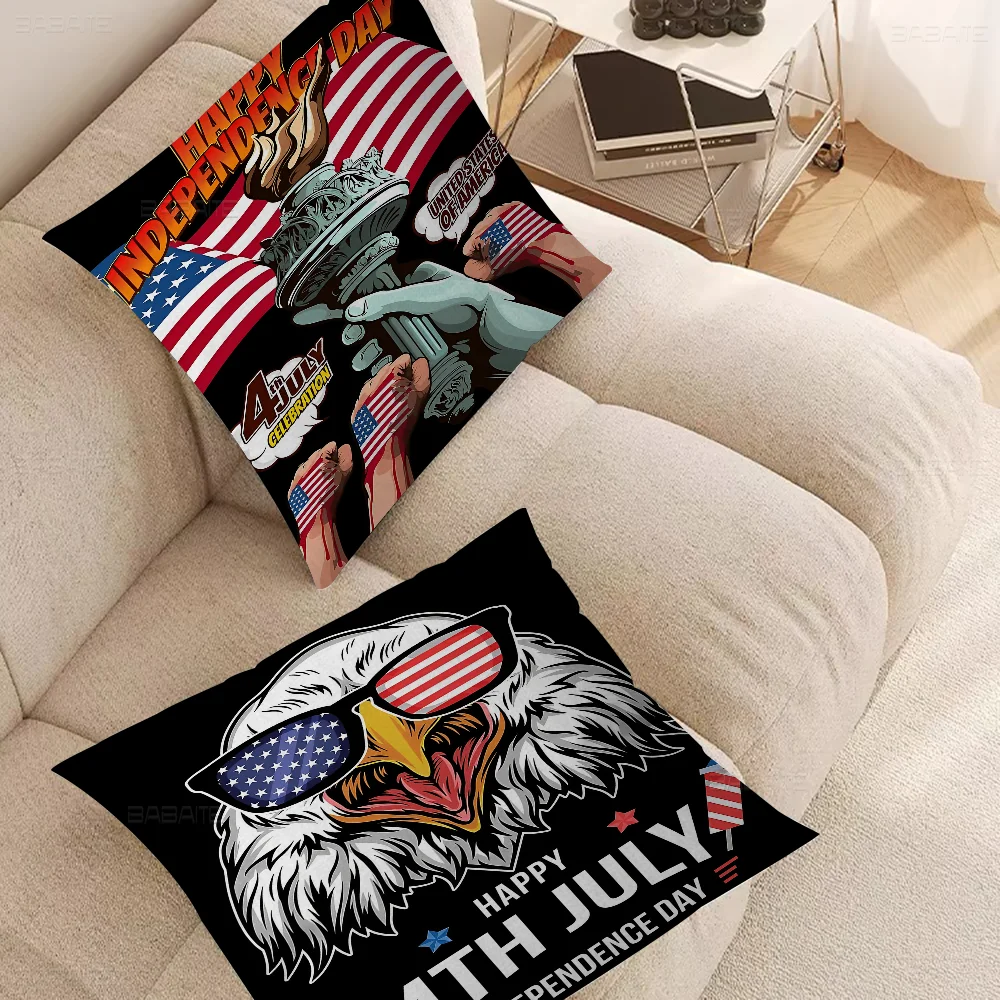 

American Independence Day Office Cushion Pillowcase Car Cushion Cover45X45CM Lumbar Pillowcase Sofa Pillowcover