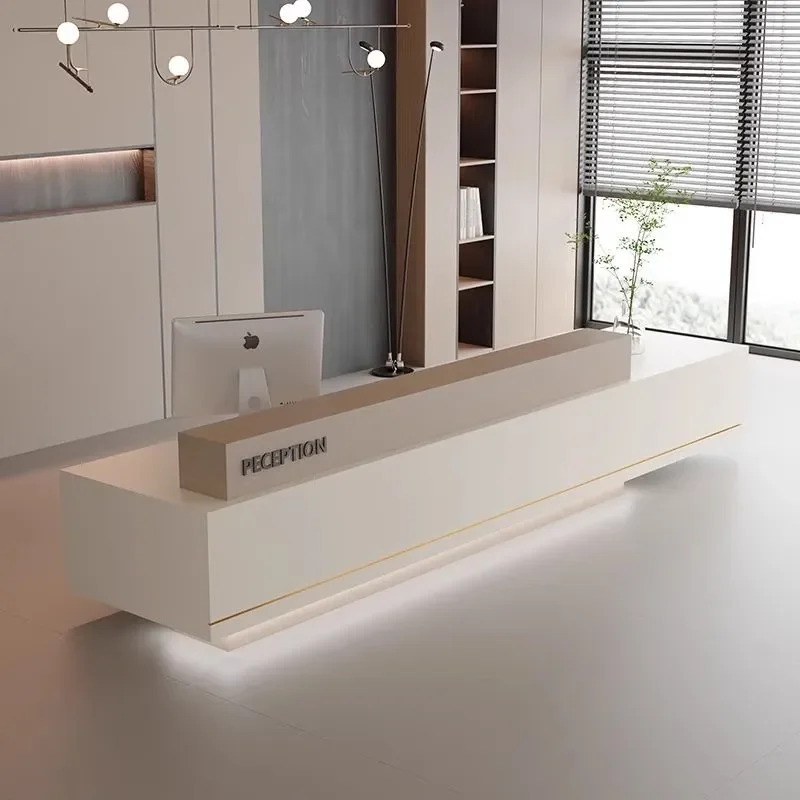 for Light Luxury Modern Reception Desk for Company Hotel Lobby Sales Department Shop High-end Checkout Counter Information