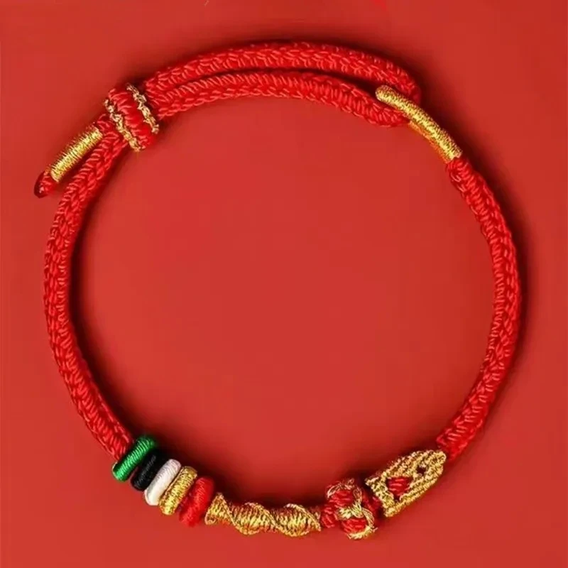 2025 New Handmade Red Lucky Knot Bracelet Thread Rope Bangle Adult Child DIY Best Friendship Bracelet Size Adjustable Accessory