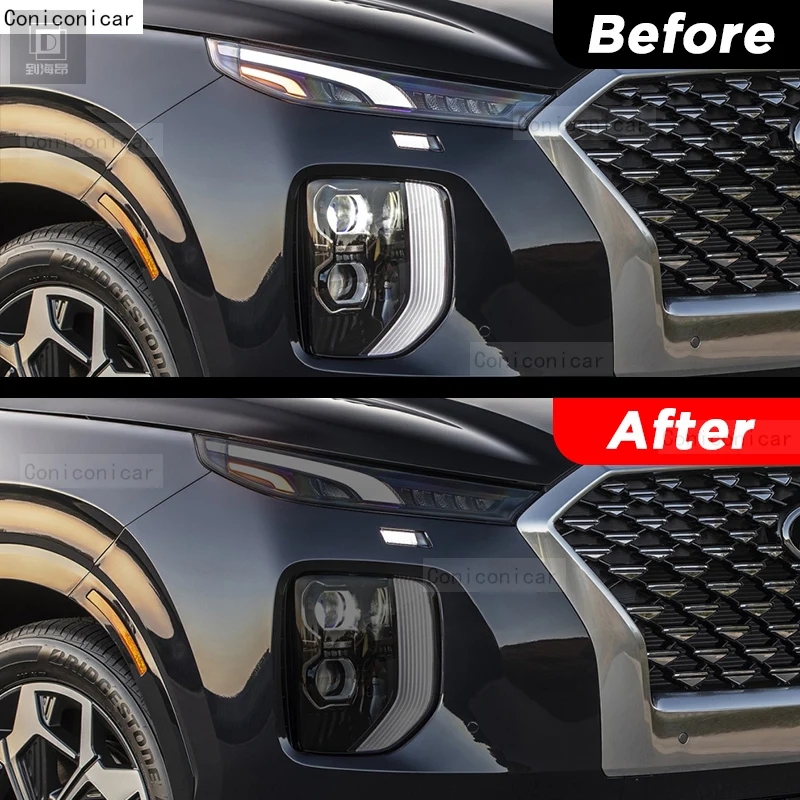Car Exterior Headlight For HYUNDAI PALISADE 2019-2021 Anti-scratch Front Lamp TPU Protective Film Accessories Sticker Beautiful