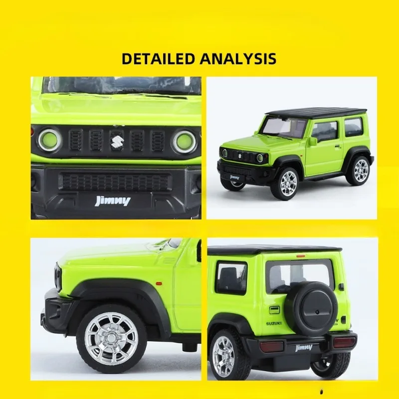 1/43 Scale Suzuki Jimny Off Road Vehicle Alloy Model Toy Ornaments Children's Pull Back Miniature Voiture Home Decor Collection