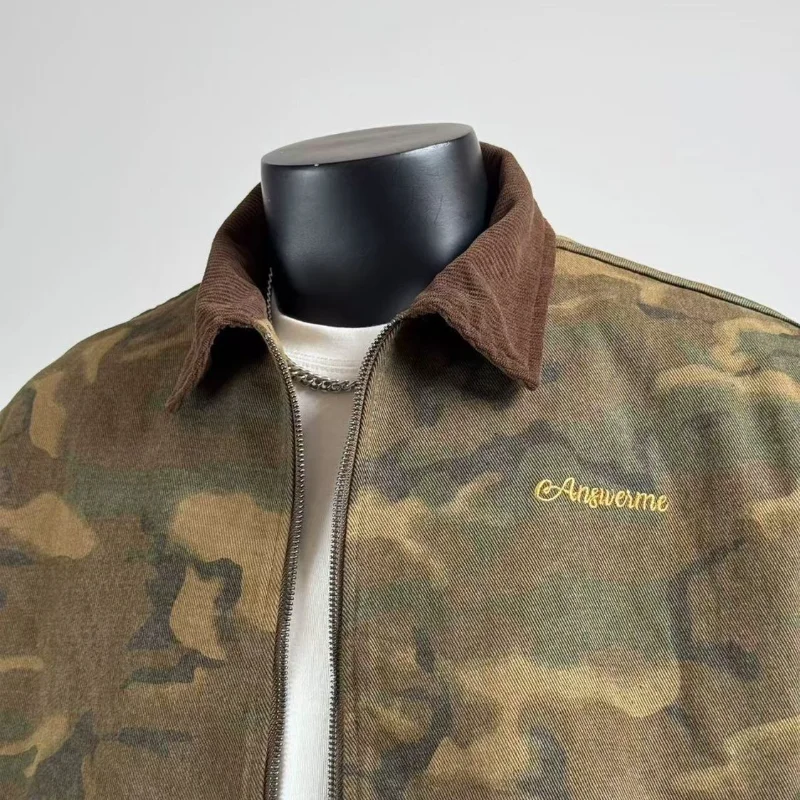 

Fall Winter Large Size Men's Jaet 250 Pou American Color Blo Collar Workwear Outerwear Faionable Heavy Design Top