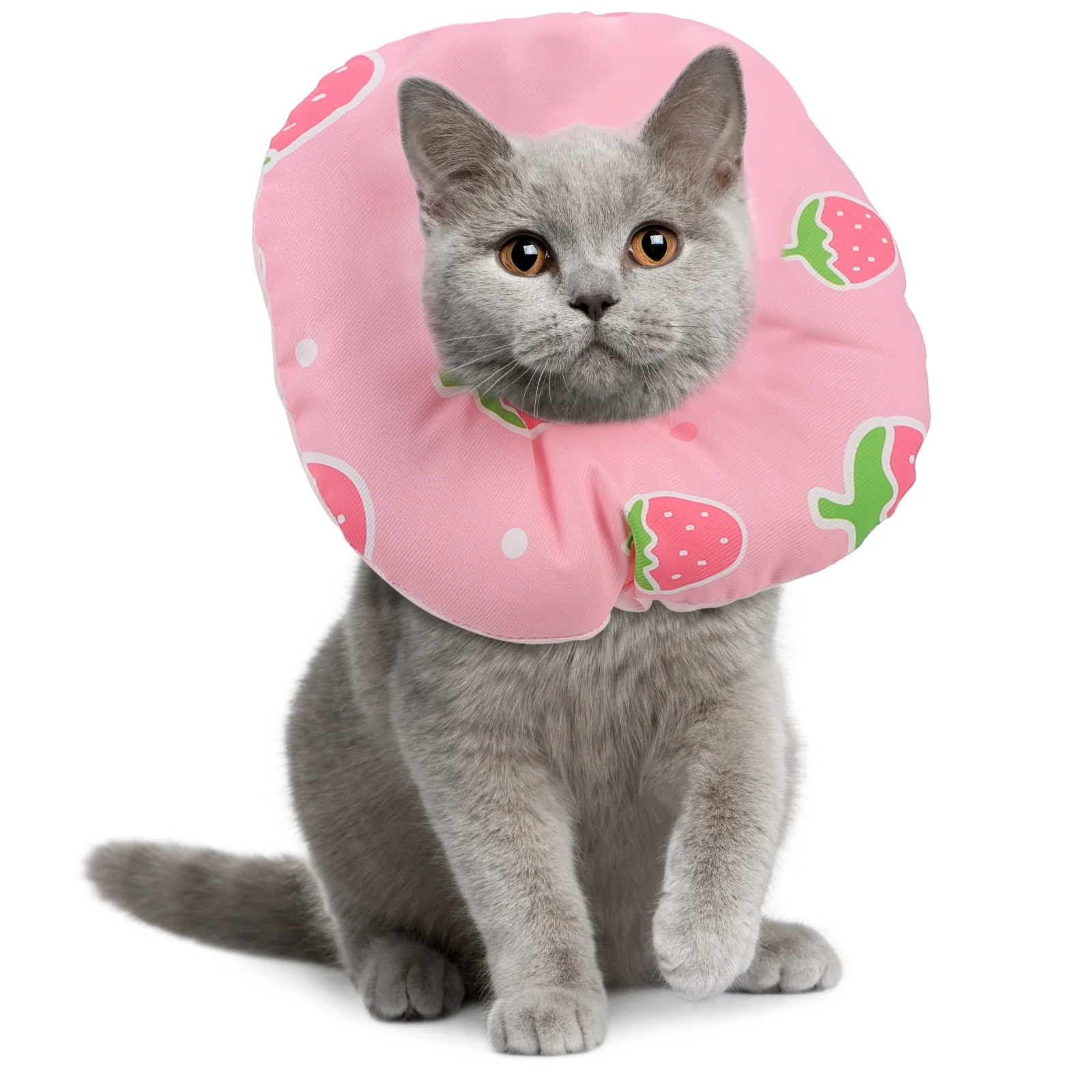 

Pet Cat Recovery Collar Anti-Scratch Neck Cone Breathable Durable Wound Protection Cute Design Cat Recovery Collar
