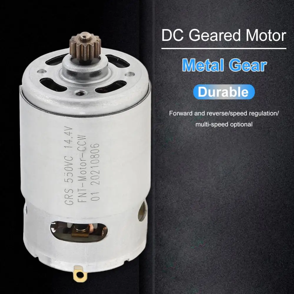 12 Teeth RS550 DC Motor 10.8-25V 21500-29000RPM RS 550 Micro Motor for Electric Drill Electric Screwdriver