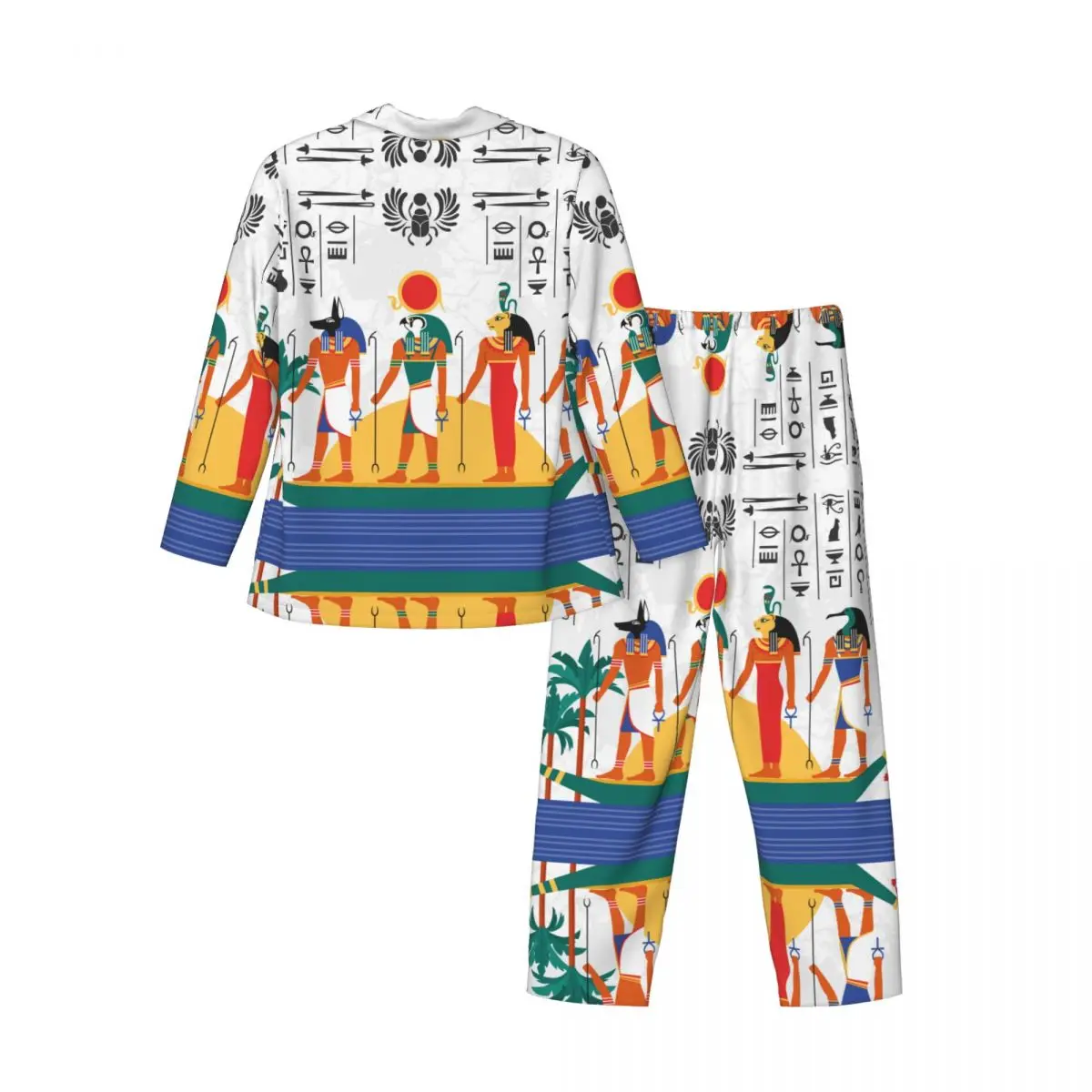 Men's Home Suits Long-sleeved Egyptian Gods And Goddess Suits for Autumn and Winter Pajamas for Men
