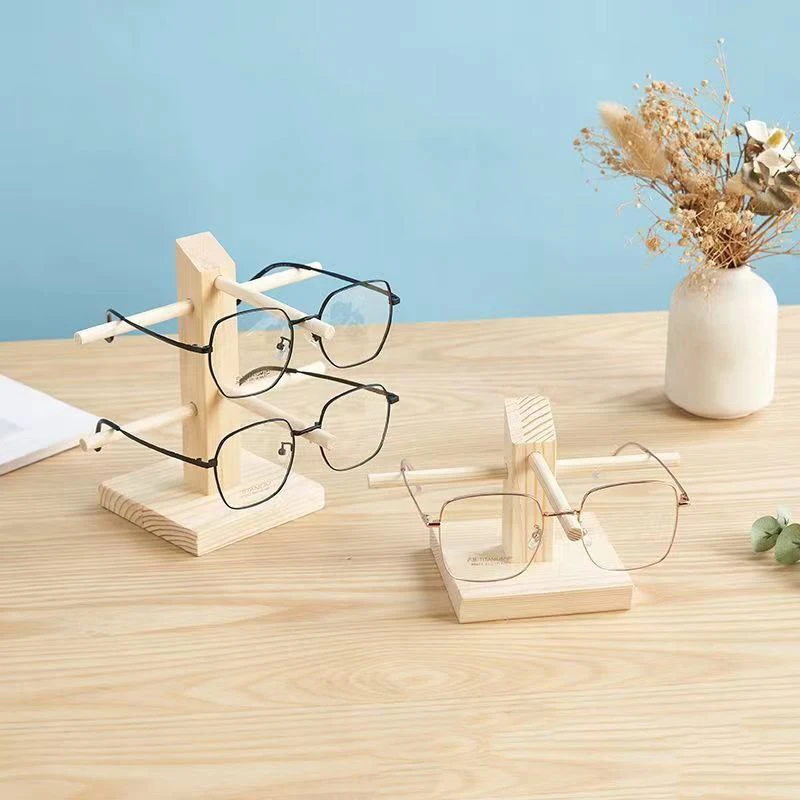 Jewelry Holder For 1PC Glasses Showcase Single Layer Wood Sunglass Display Rack Shelf Eyeglasses Show Stand