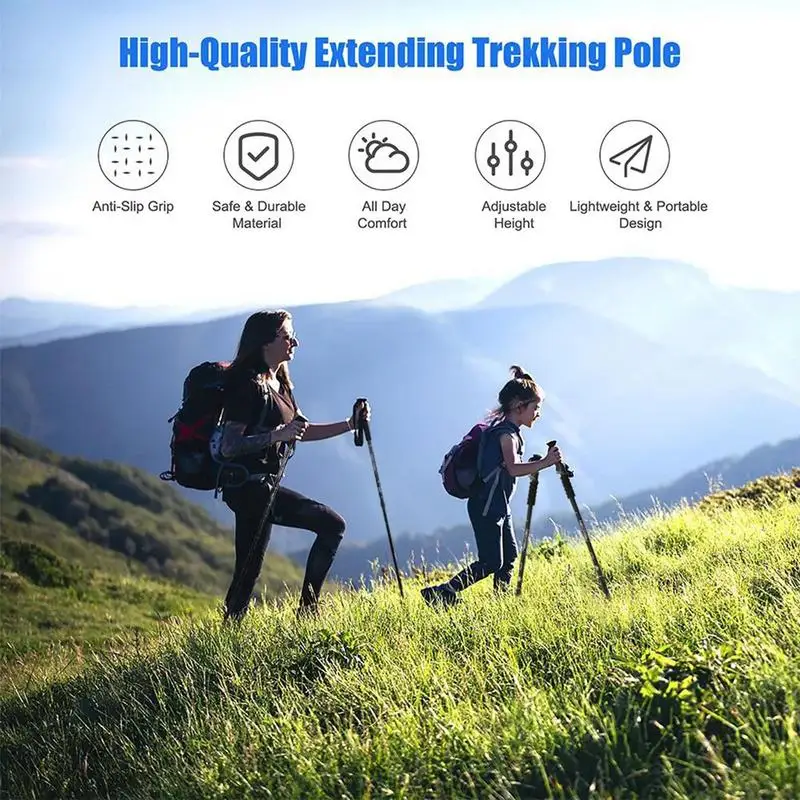 

Walking Poles For Women Aluminum Alloy Lightweight Walking Poles For Adults Crutch Climbing Equipment Adjustable Outdoor Sports
