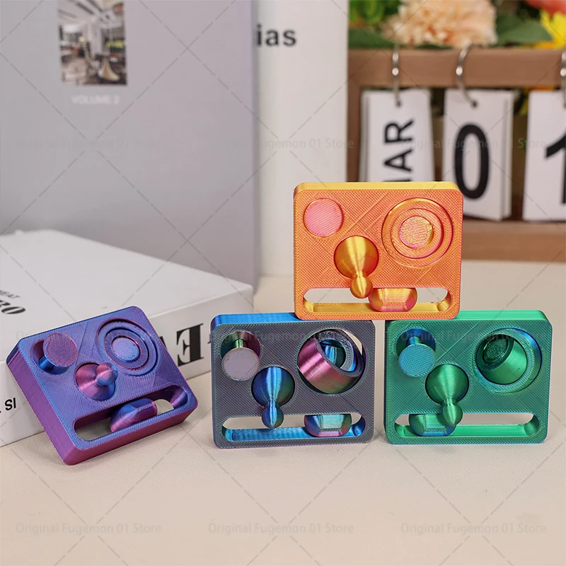 3D-gedrucktes 4-in-1-Finger-Zappelspielzeug, Pop-Zappelspielzeug, rotierendes Ballspielzeug für Stress und Angst, entspannendes tragbares Fingerspitzenspielzeug