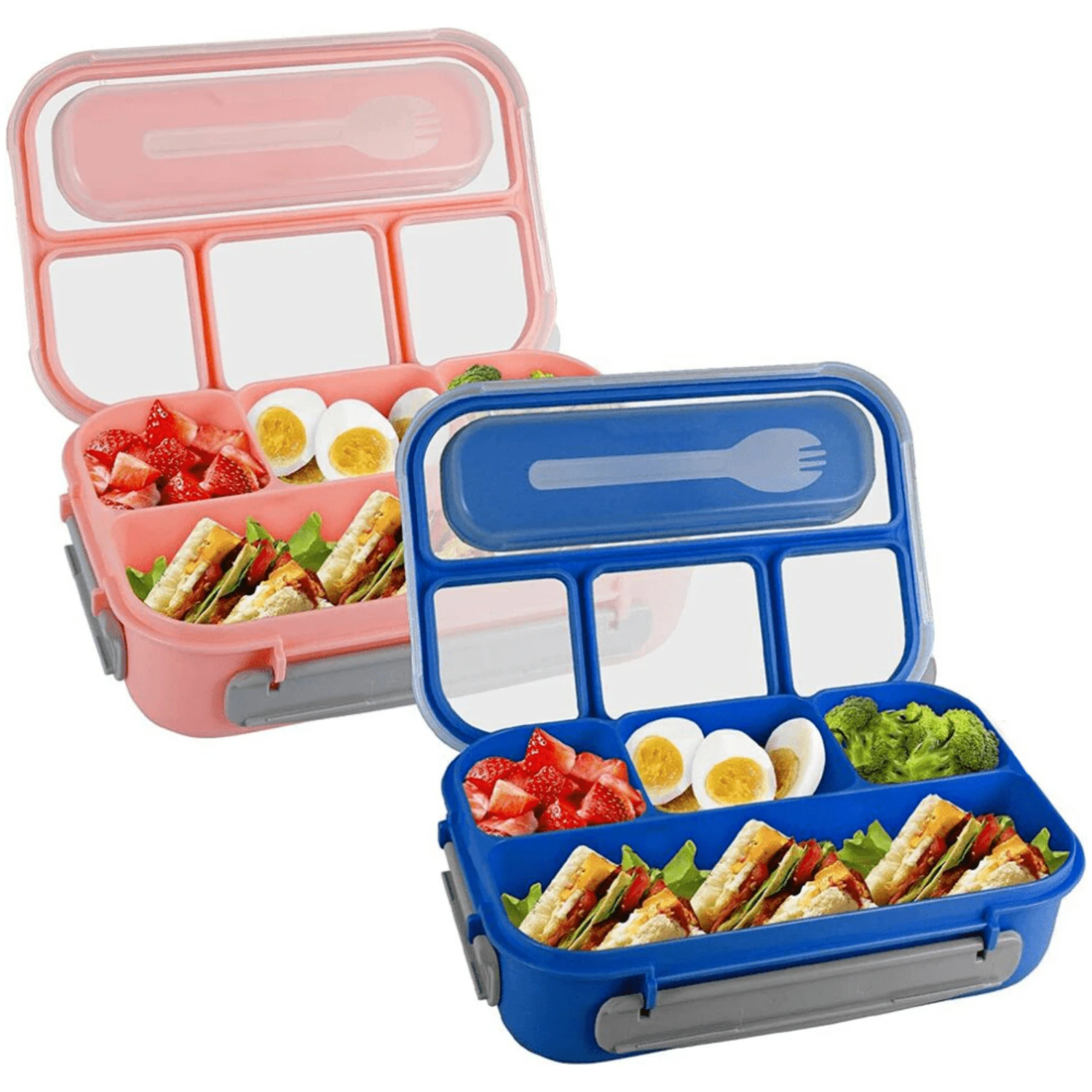 1pc Portable 4-Grid Bento Lunch Box, Geometric Pattern, Durable PP  Bento Box, Ideal For Camping, Picnics & Outdoors