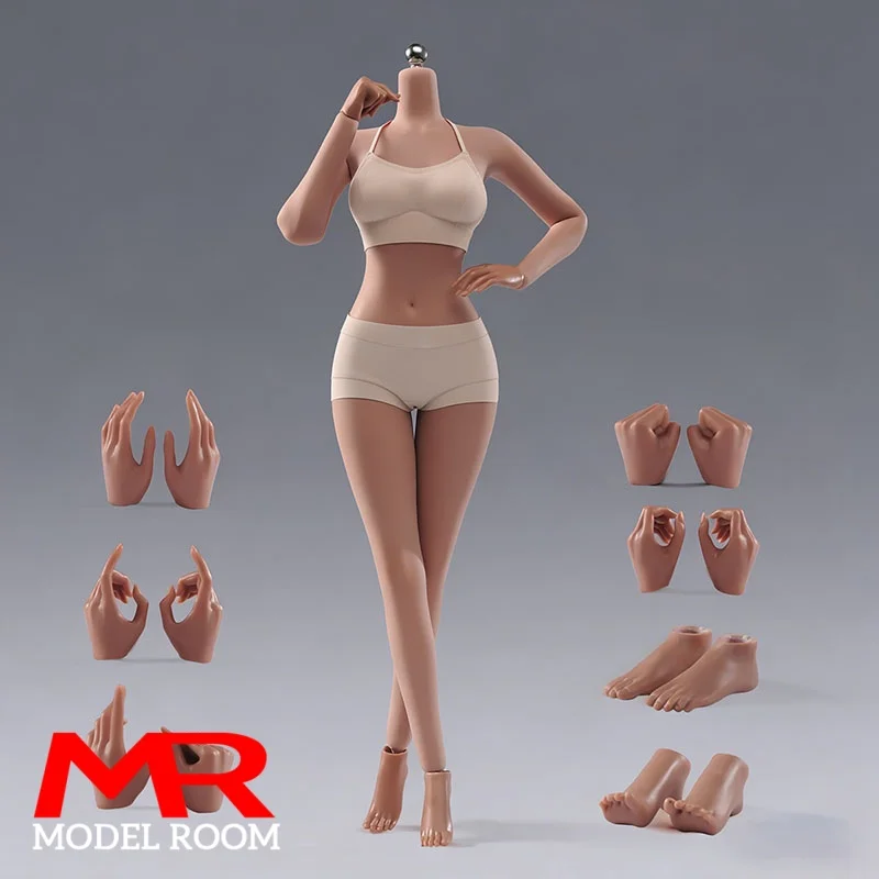 ANT T302 1/6 Schaal Vrouwelijke Make-up Naadloze Lichaam 12'' Grote Borsten Bleke Normale Zonnebruining Afneembare Voeten Stalen Skelet Actiefiguur