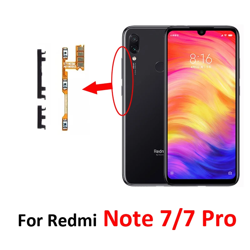 

For Xiaomi Redmi note 7 Phone New Housing Frame On Off Side Key Power Volume Button Replacement Part For Note 7 Pro