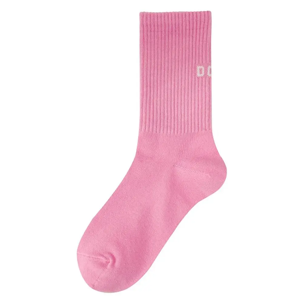 

Casual Colorful Pink Socks Letter Cotton Letter Crew Socks Female Hosiery Harajuku Calf Socks Daily