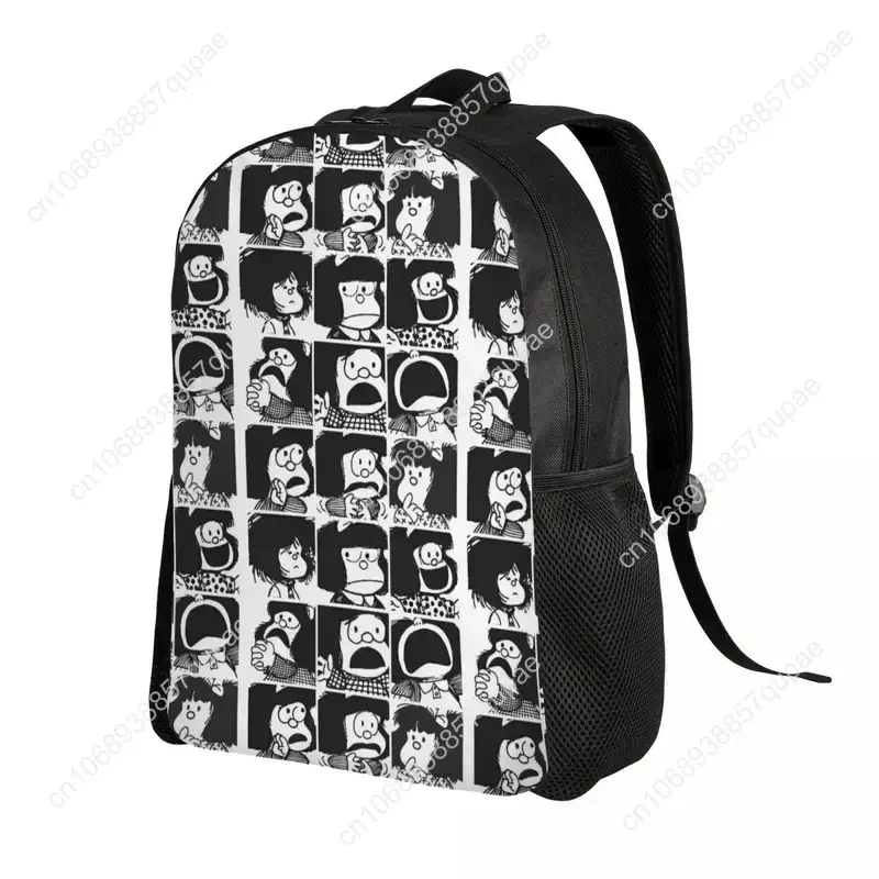 Custom Anime Plaid Mafalda Blanket Laptop Backpack Men Women Casual Bookbag for College School Student Quino Cute Kawaii Bags