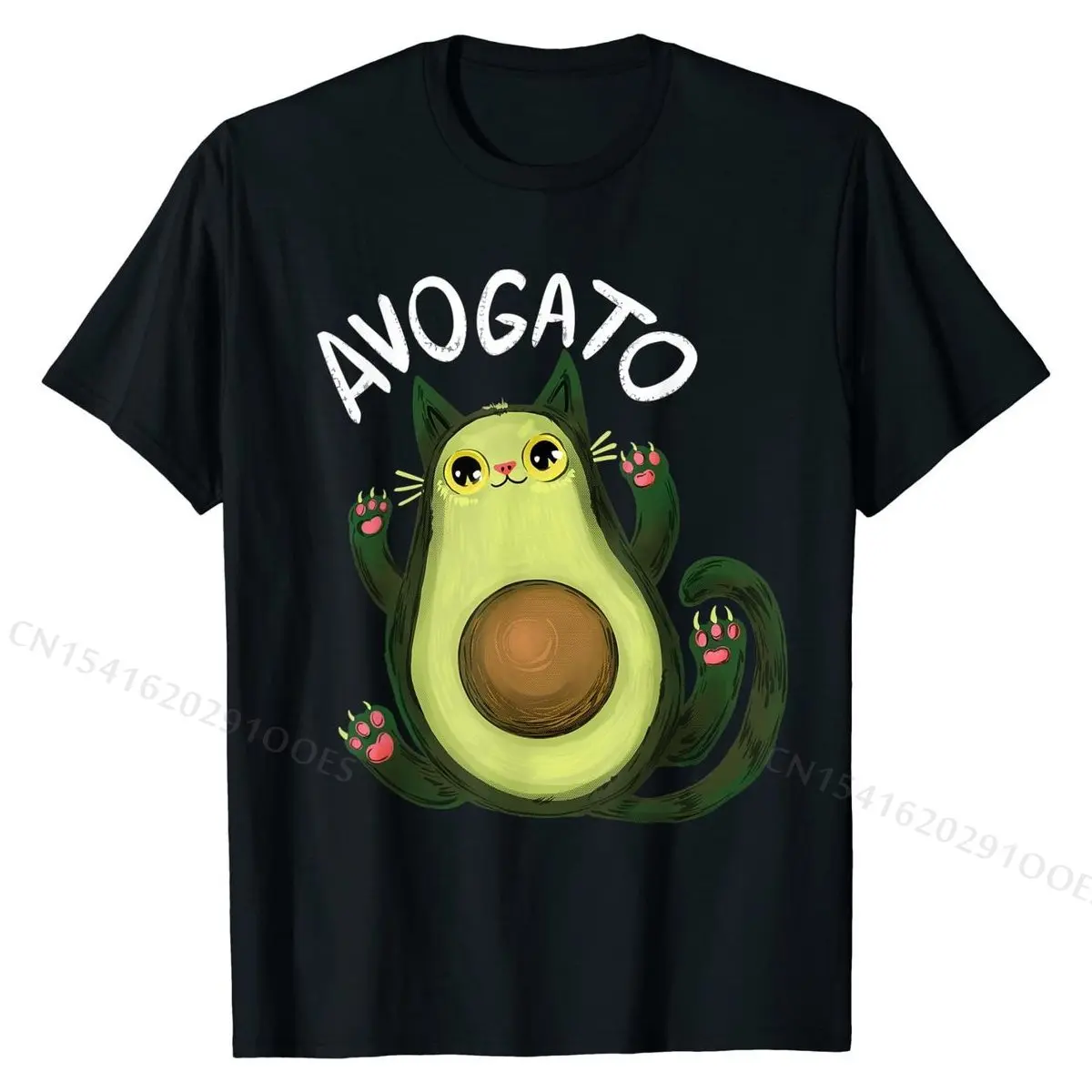 Avogato Funny Cat Avocado Cinco De Mayo Cat Lady Cat Lover T-Shirt Men Family Hip hop T Shirt Cotton T Shirt Normal