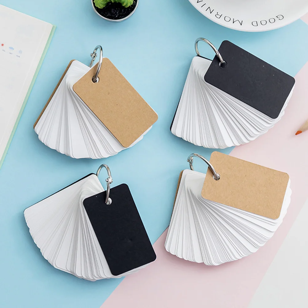 10pcs Kraft Paper Notepad Single Hole Punch Metal Ring Portable Mini Notebook School Office Memo Pad Pocket Notepad Creative