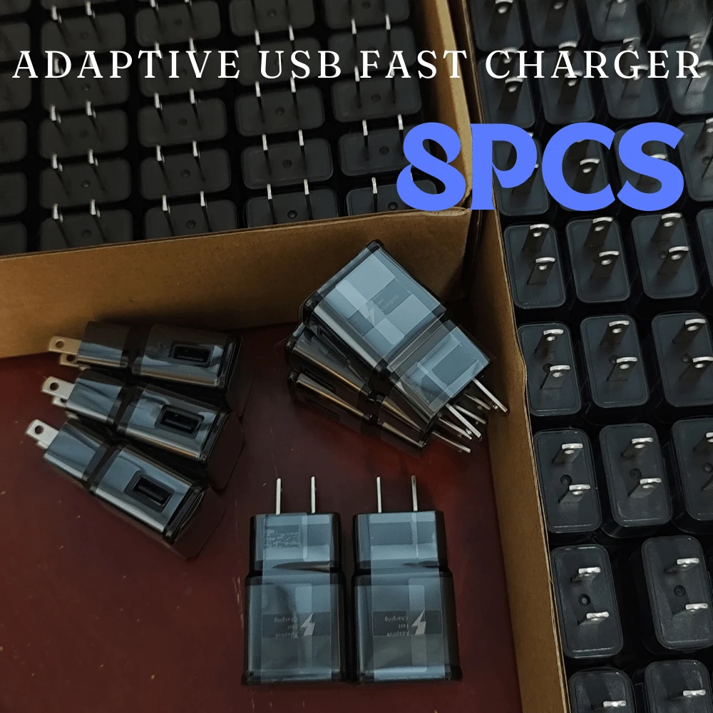 

MFIGlGK 8pcs 20W USB Fast Charger Block Wall Power Adapter Black for Samsung Android for Google Phone Lot