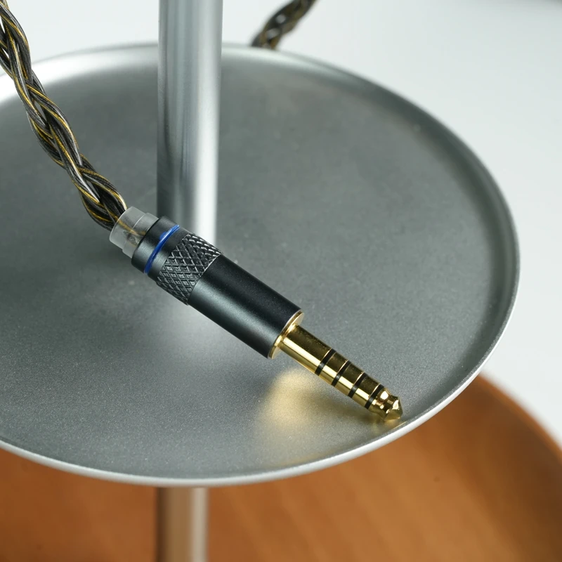 XINHS R22 4-Core Black Gold Single Crystal Copper Graphene Earphone Upgrade Cable for Enhanced Detail Lossless Audio Transmissio