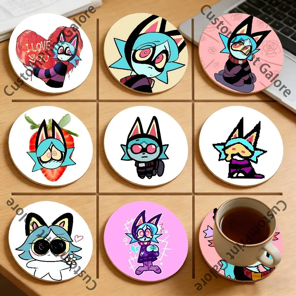 

Ushka P-Psychocuties Eco-Friendly Pine Coasters HD Print Design Non-Slip, Heat-Resistant Table Protection