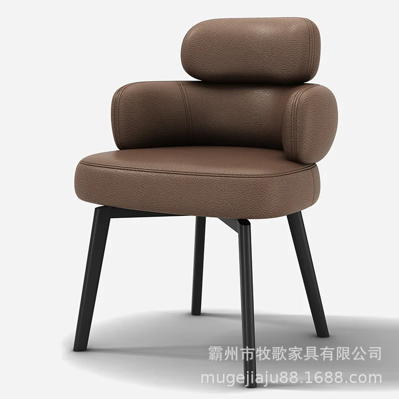 Italian Swivel Dining Chair, Versatile Home Desk Stool for Study, Light Luxury Leisure Seating for Vanity Tea Table