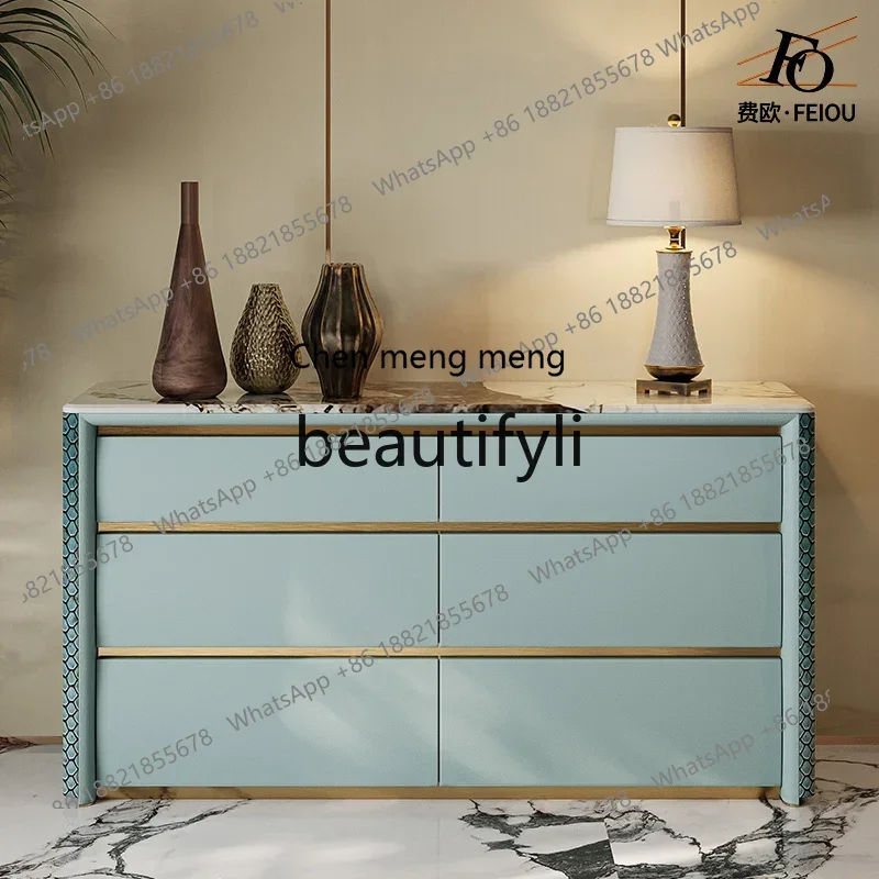 G Light luxury bucket cabinet fashion marble TV cabinet bedroom storage porch storage cabinet