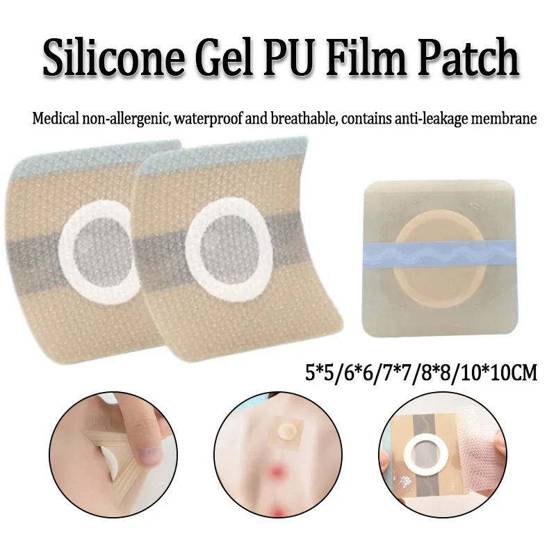 Silicone Gel PU Film Blank Patch Waterproof Dog Days Sanfu Plaster with Anti-Leak Ring